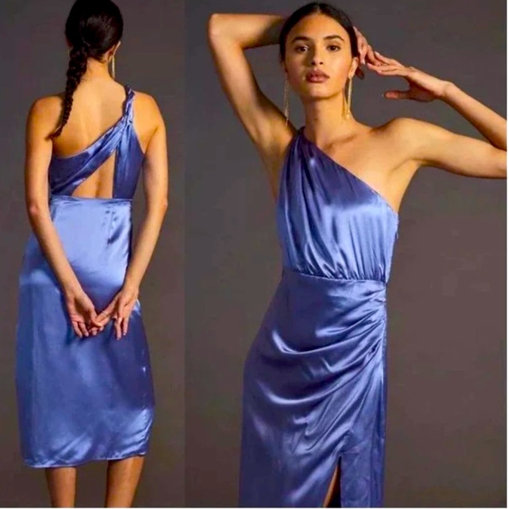 Anthropologie One-Shoulder Silk Midi
Dress